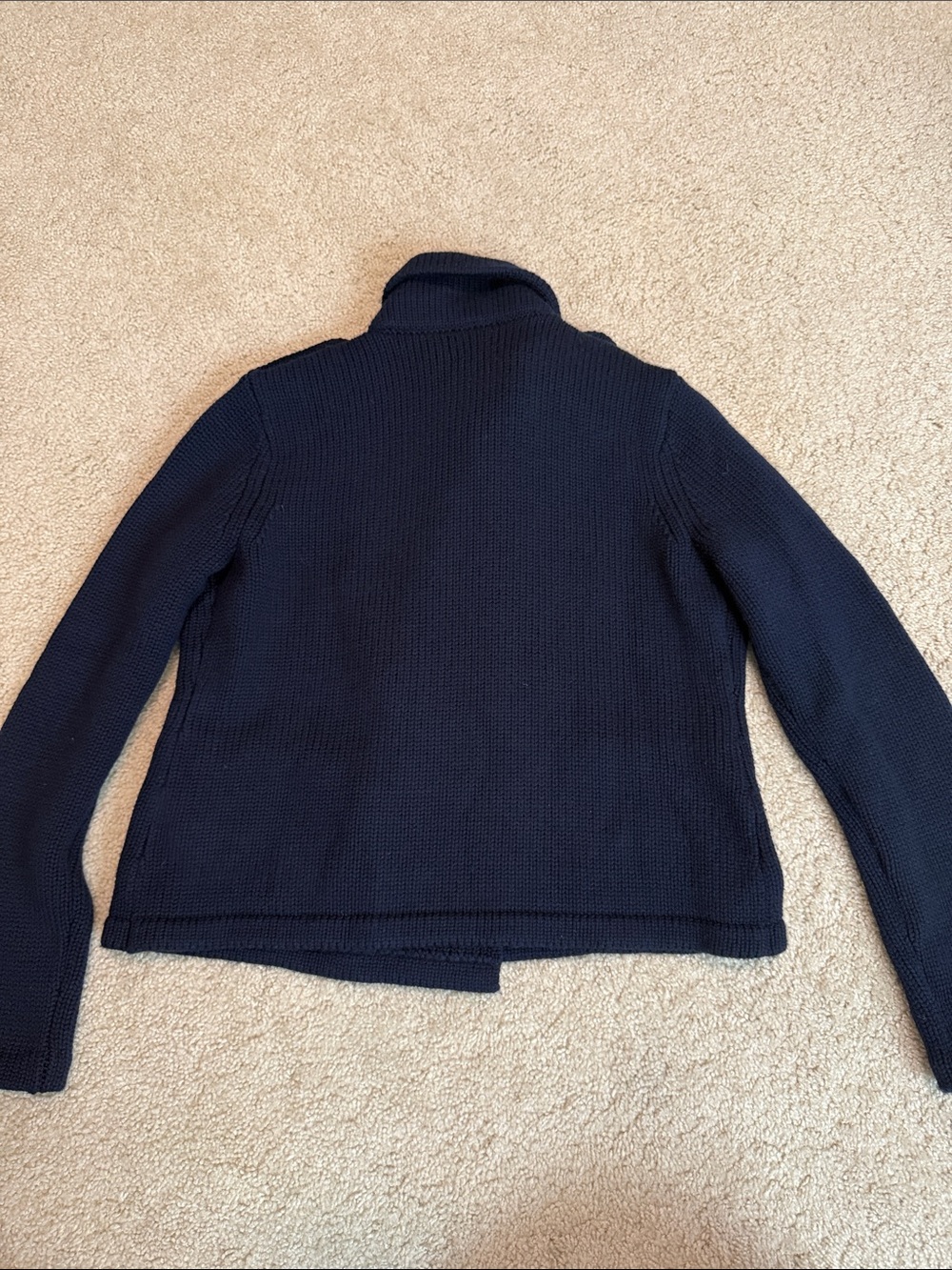 Polo Ralph Lauren Merino Sweater Blazer Hunter Navy Medium - Picture 14 of 16